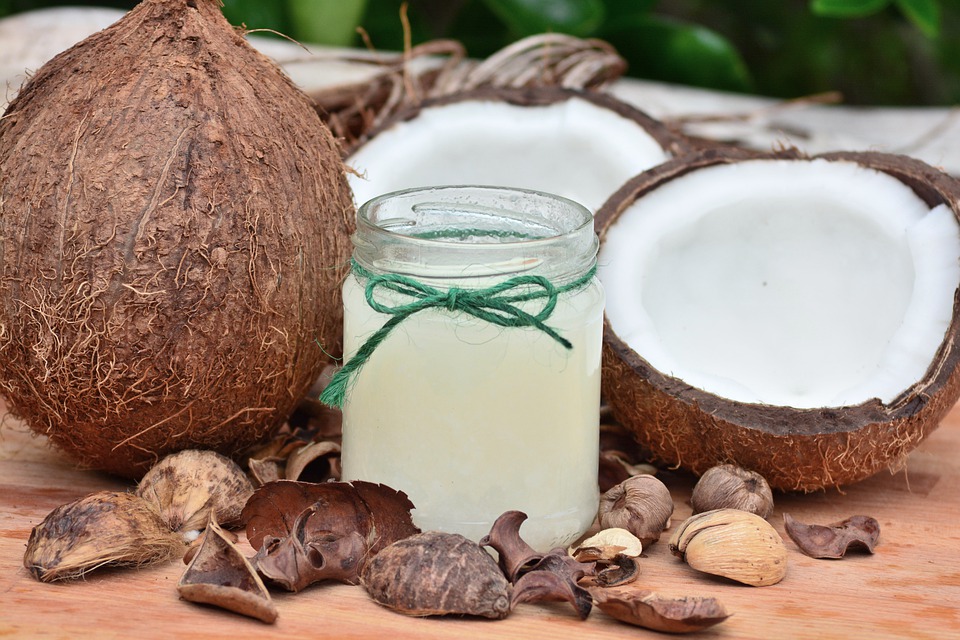 Massage the coconut oil gently into your scalp