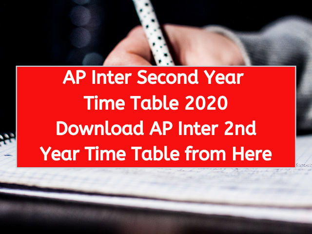 AP Inter 2nd Year Time Table 2020