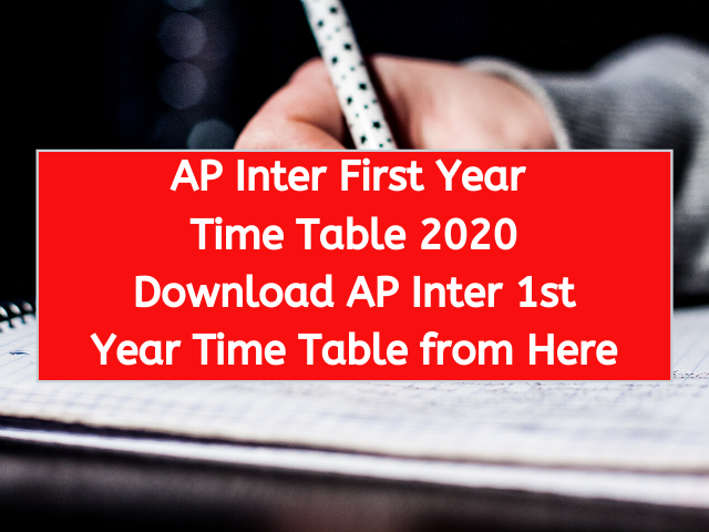 AP Inter First Year Time Table 2020