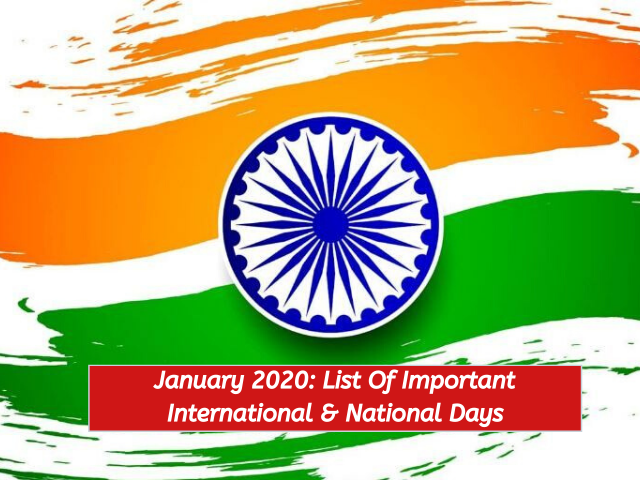 January 2020_List of important days