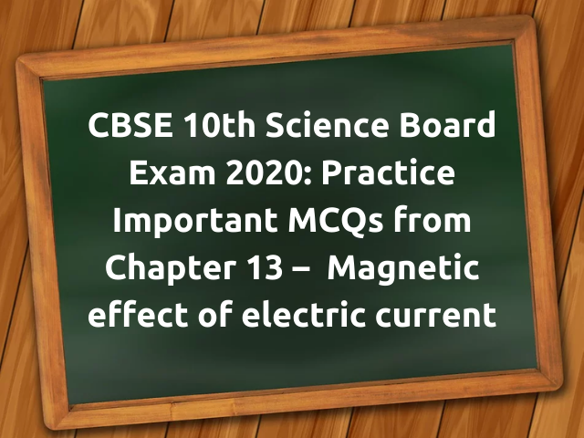 MCQ Questions for Class 10 Science Magnetic effect of electric current with Answers