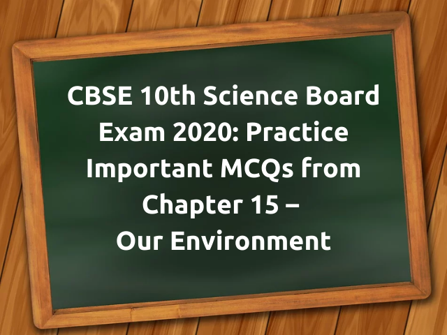 MCQ Questions for Class 10 Science Our Environment with Answers