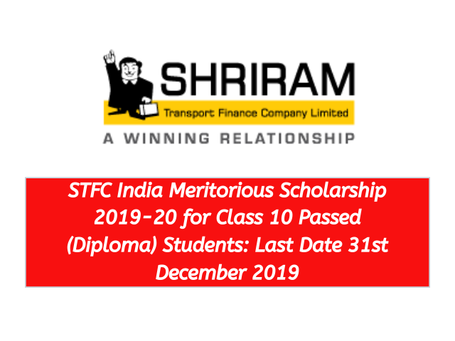 STFC India Meritorious Scholarship 2019-20 for Class 10 Passed Diploma Students