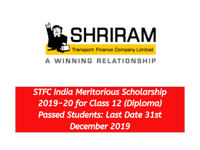 STFC India Meritorious Scholarship 2019-20 for Class 12 Diploma Passed Students