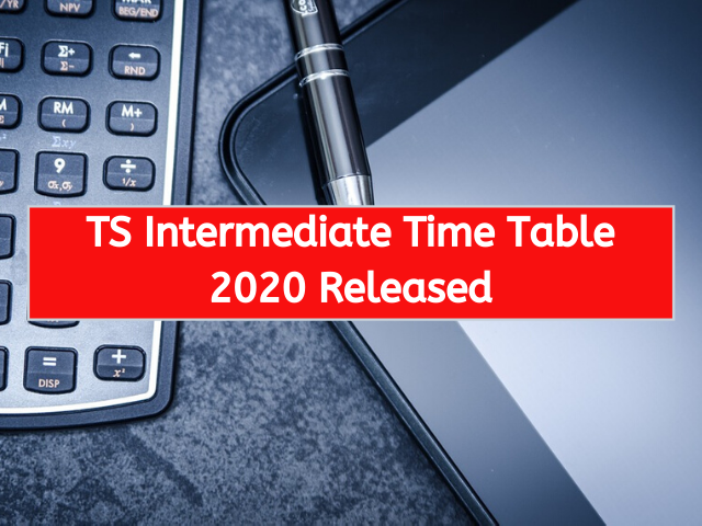 TS Intermediate Time Table 2020 Released