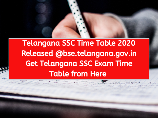 Telangana SSC Time Table 2020 Released