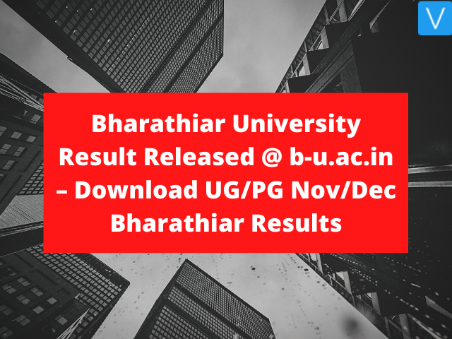 Bharathiar University Result Released