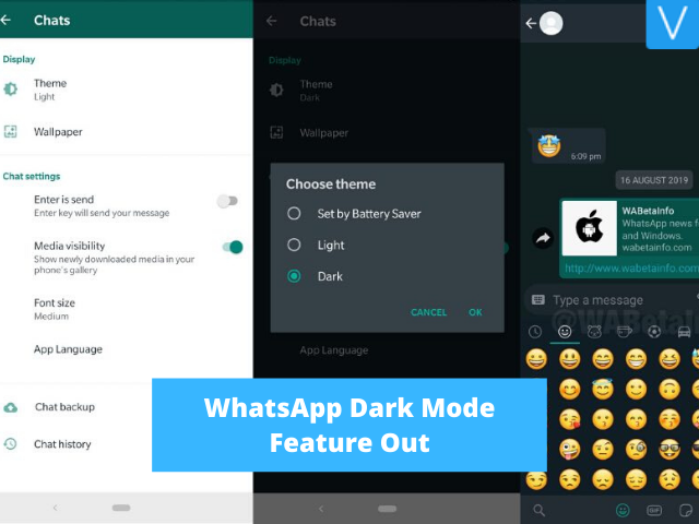 WhatsApp dark theme feature released