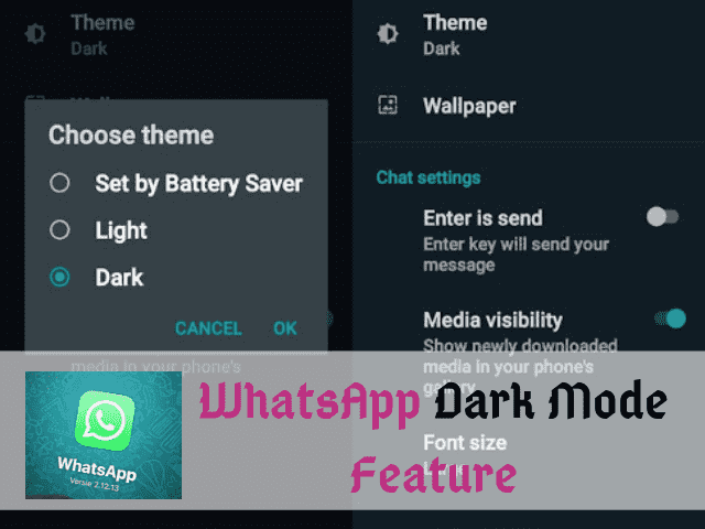 whatsapp dark mode feature