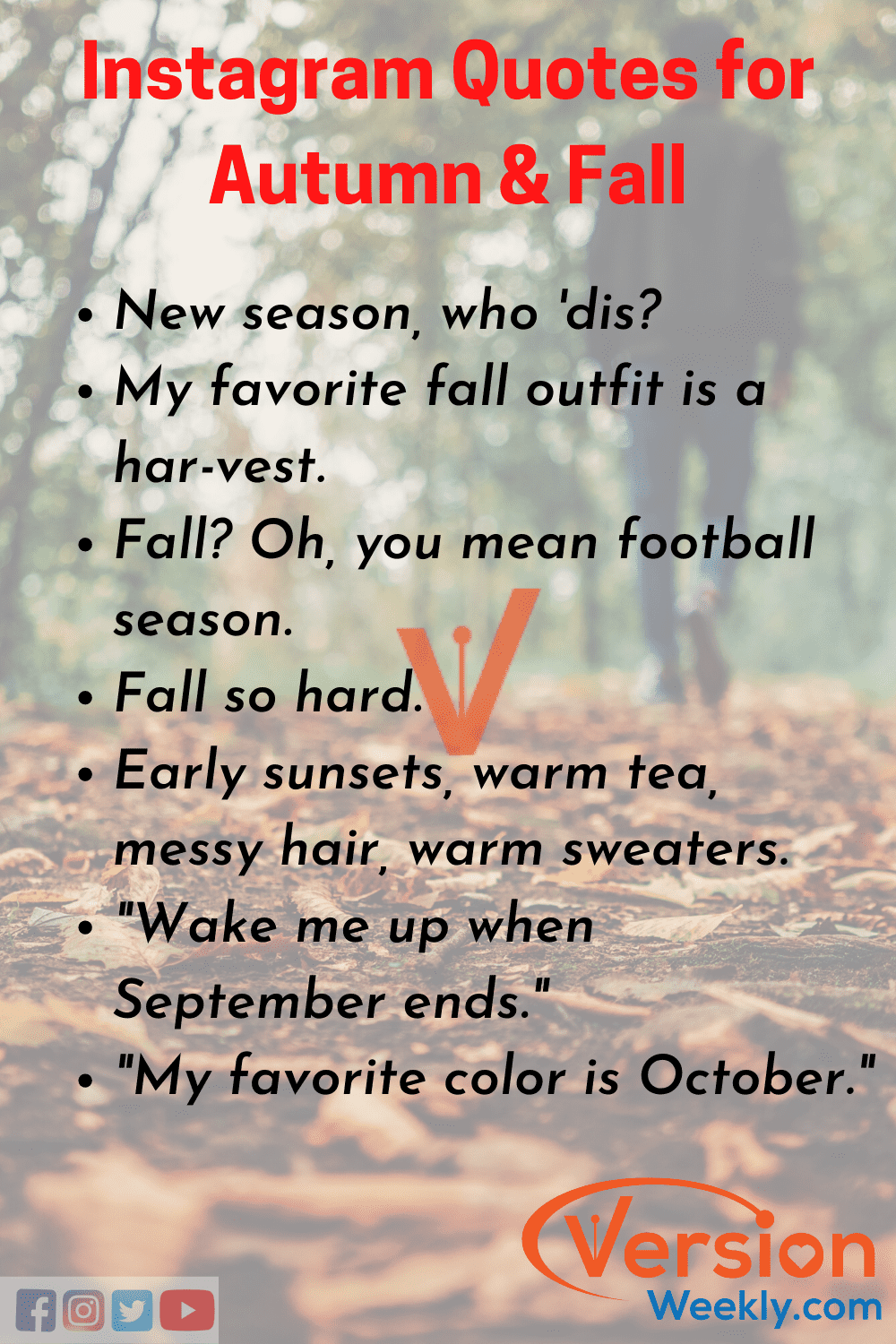 Autumn captions & fall activity quotes for IG