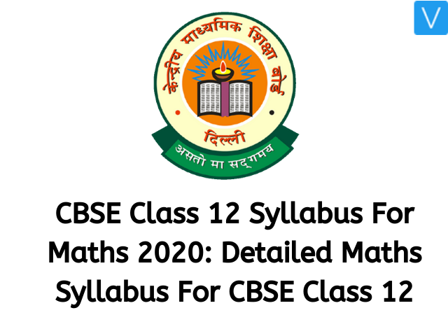 CBSE Class 12 Syllabus for Maths