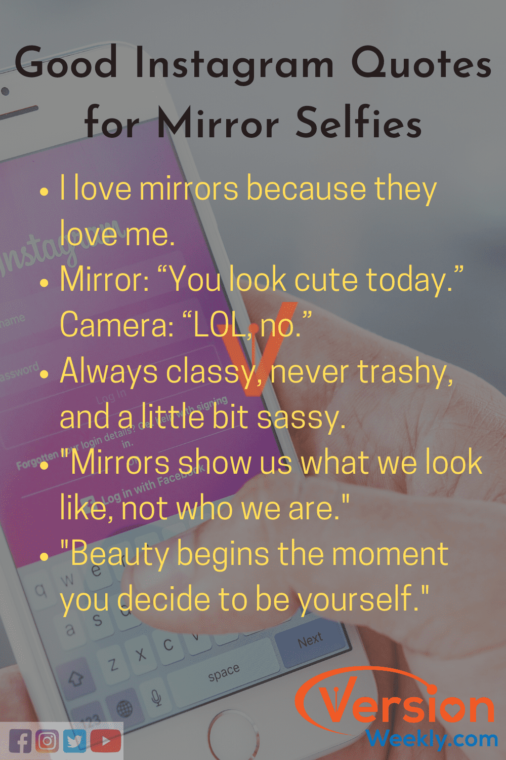 Good Mirror Selfies Captions for Instagram