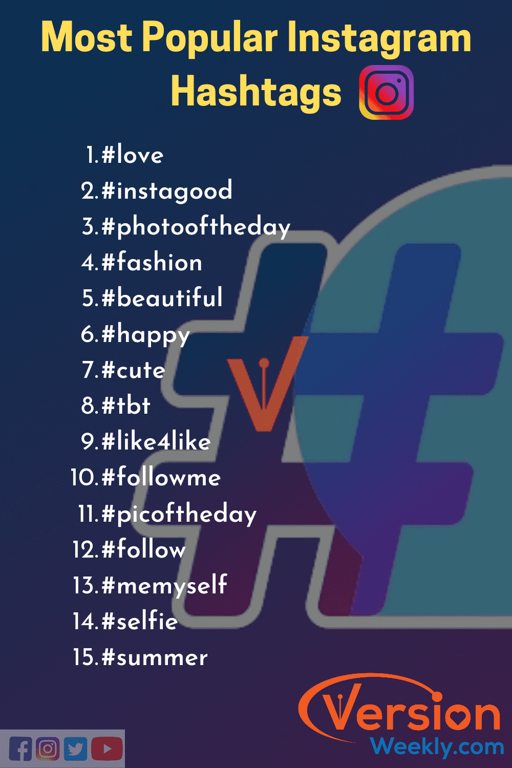 The Ultimate Guide On Instagram Hashtags 2021 | Best 150+ Ig Hashtags For  Likes, Comments & Follows – Version Weekly