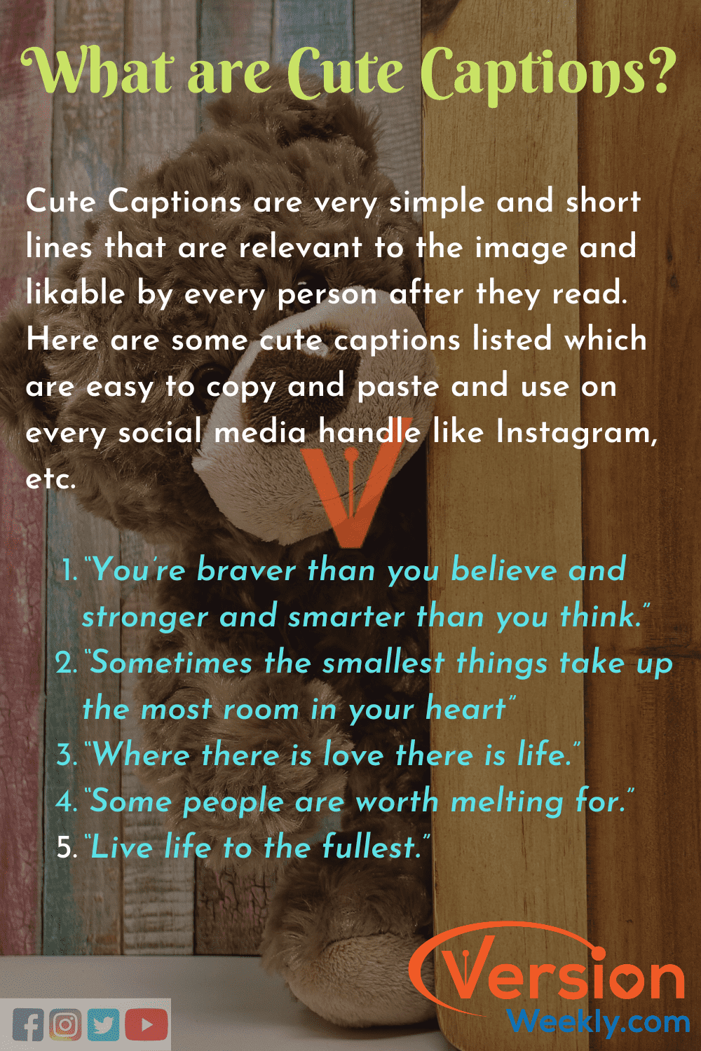 Cute Instagram Captions for Girls, Boys & Animal Photos (Copy&Paste) |  Download Cute IG Quotes Images – Version Weekly