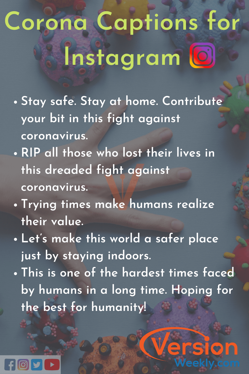 100+ Quarantine Instagram Captions in 2021 | Best Instagram Captions for  Coronavirus for your 'Stay Home' Pictures – Version Weekly