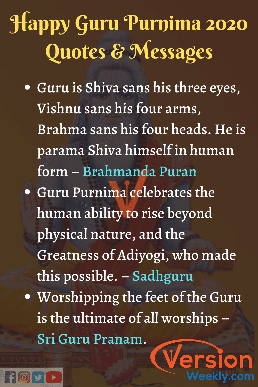 Quotes for Happy guru purnima 2020
