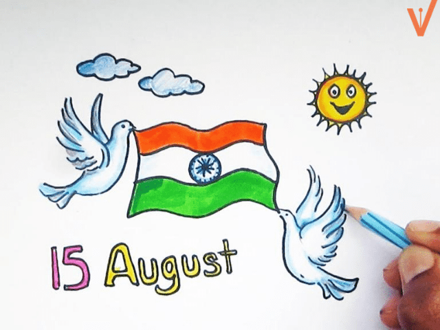 Independence Day drawing Independence Day drawing ideas for kids for  school competition  Viral News Times Now