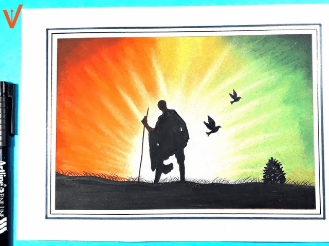 Gandhi Jayanti 2020 painting images