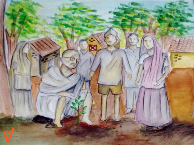 Mahatma Gandhi Jayanti drawing sketch images
