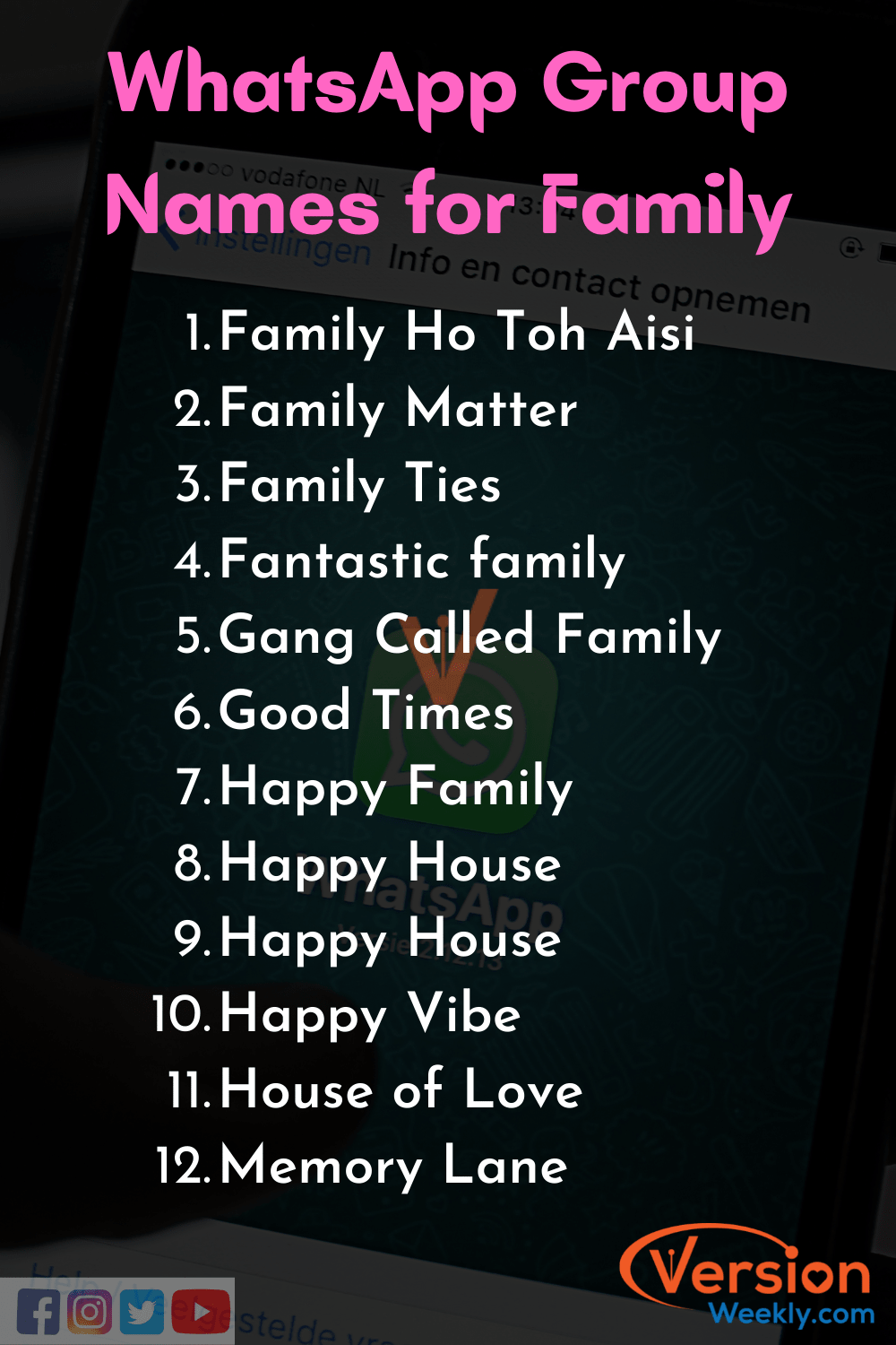 whatsapp group names for family