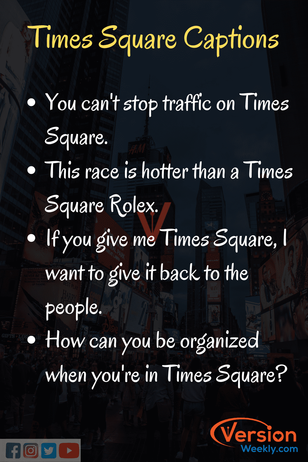 Instagram Captions for Times square