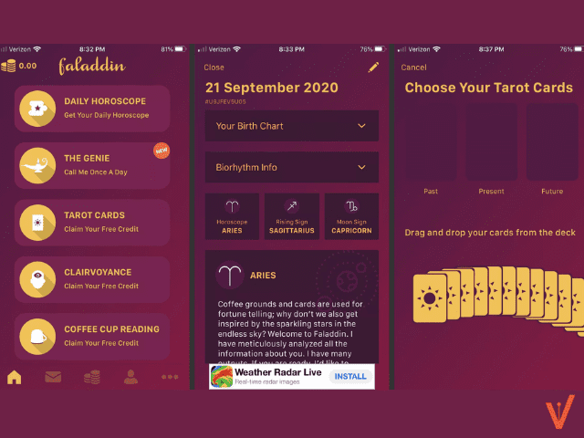 best astrology app of 2020 is Faladdin
