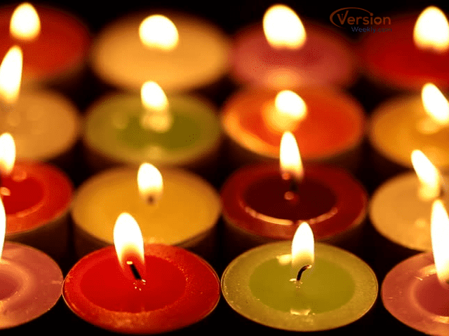 colorful candles decoration for Deepawali festival