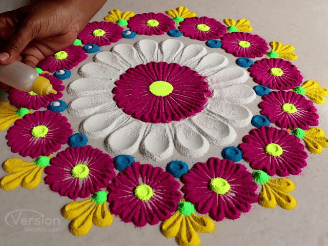 floral kolam design for new year 2021