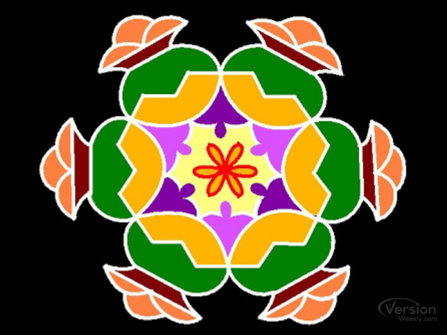 Pongal festival kolam with dots