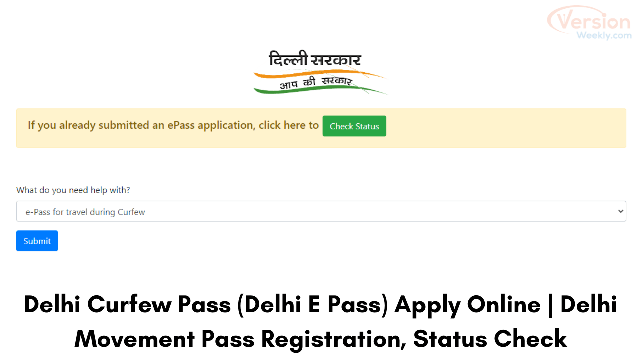 Delhi Curfew Pass (Delhi E Pass)