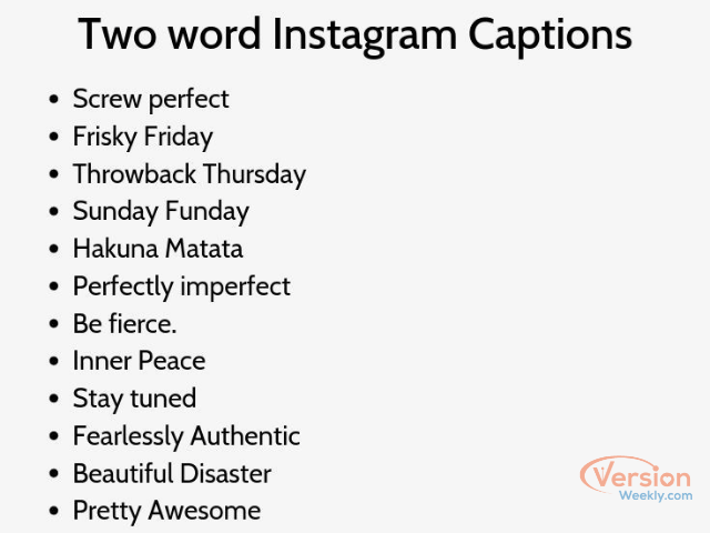 two word captions & quotes for instagram