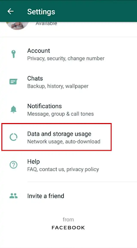 choose data and storage usage