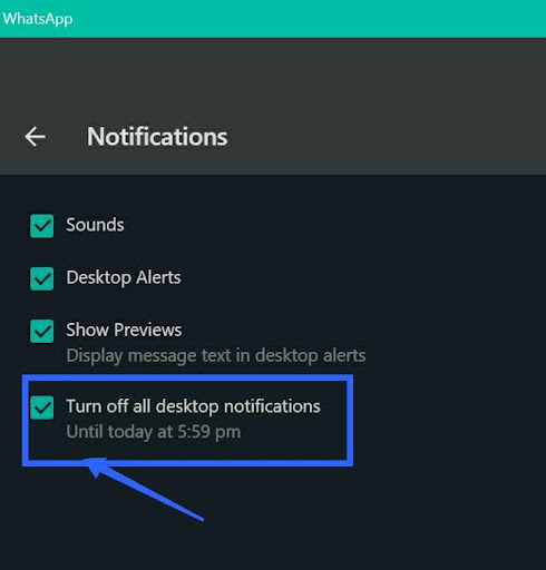 enable turn off all desktop notifications
