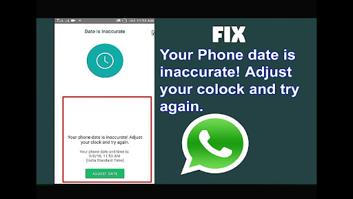 fix your phone date is inaccurate error in whatsapp