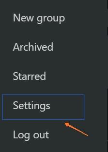select settings option