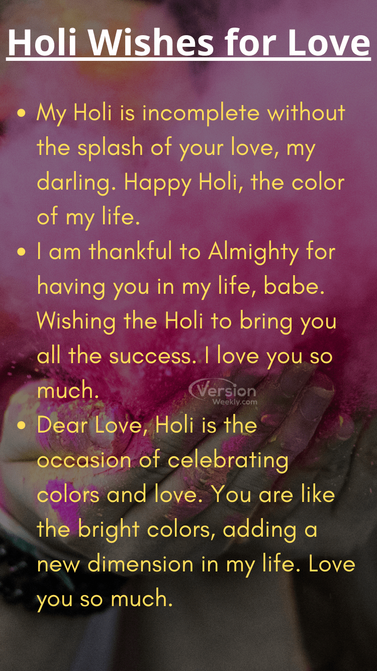 happy holi wishes for love